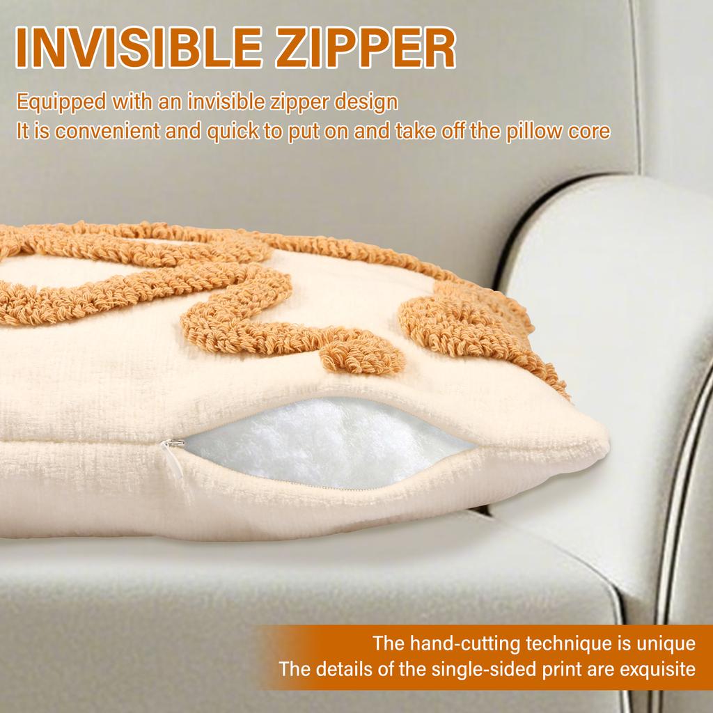 Tufted Throw Pillow Cover 30x50 CM Decorative Pillow Cushion Case Boho Neutral Throw Pillow Decoration for Bedroom Bed Couch