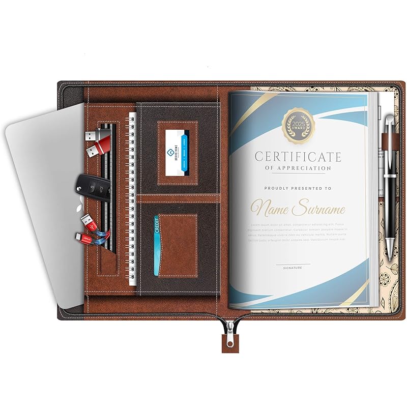 FEDUS Multipurpose Leatherette Professional File Folders for Certificates,Documents Holder,Document Bag, Portfolio, Exec