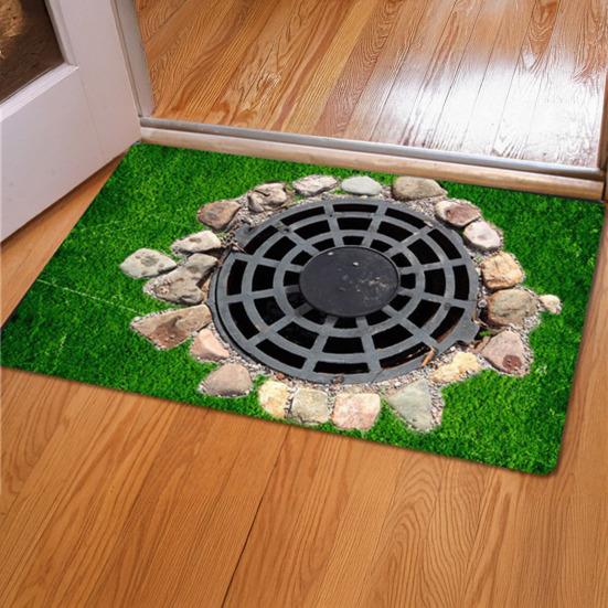 Floor Mat 3D Optical Illusion Rug with Realistic Hole Effect High-Resolution Printing Non-Slip Soft