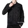Trendy Men's Slim Fit Black Denim Jacket for Spring/Autumn - Youth Student Fashion