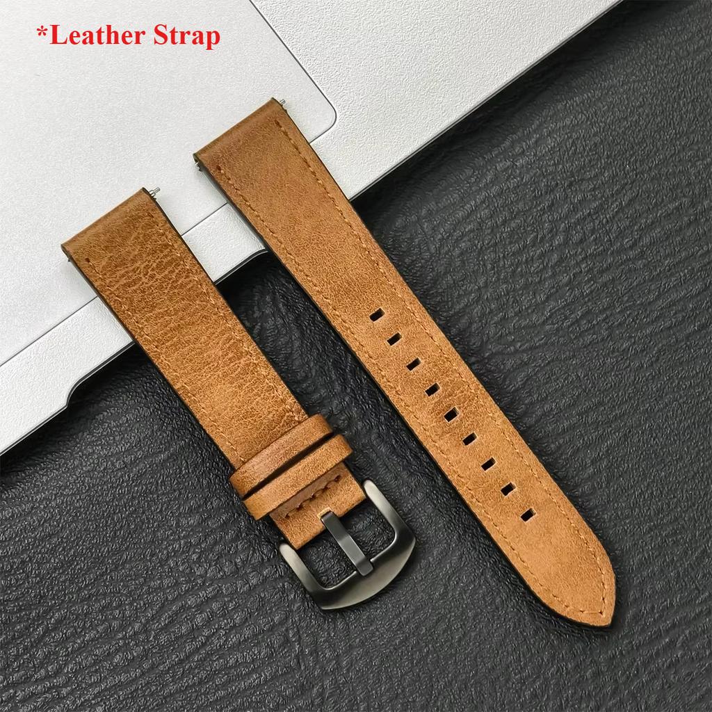 20mm 22mm Leather Strap for Samsung Galaxy Watch 7 6 5 4 40 44mm Gear Band Vintage Bracelet for Xiaomi Redmi Watch 5 Lite/Active
