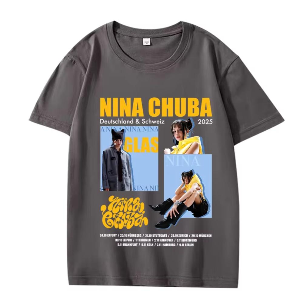 Vintage Singer Nina Chuba Graphic T Shirts 2025 New Men Women Oversized Cotton Short Sleeve Summer Funny Printed Unisex T-shirts