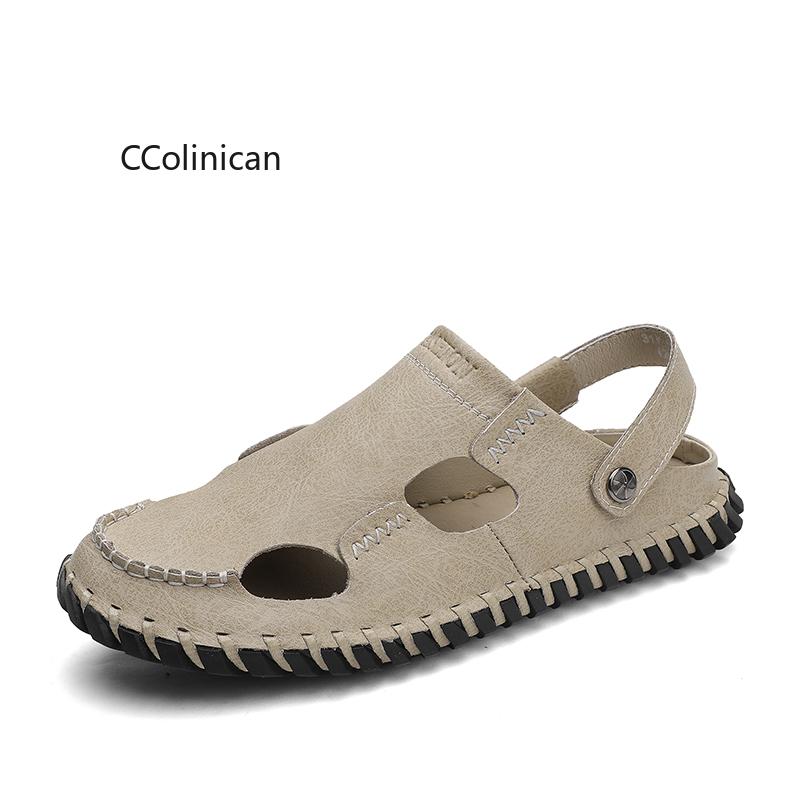 Hot Summer Best Seller New Style Men Casual Handmade Stitching Sneakers Lazy Person's Shoes Beach Sandals Slippers Plus Size