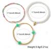Go2boho 3Pcs Cross Beaded Bracelets for Women, Pearl Look Colorful Stackable Stretch Bracelet Set Boho Jewelry Gifts