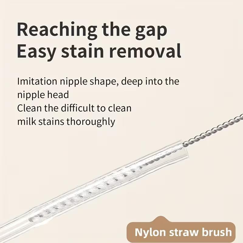 3Pcs/Set Portable 360° Rotatable Milk Bottle Brush Set Handheld Silicone Cup Clean Tool Long Handle Pacifier Cleaning Brush