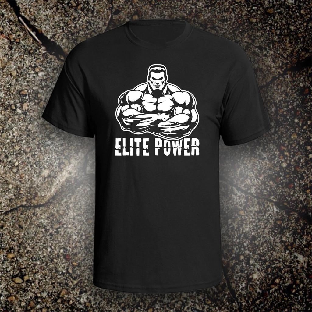 Elite Power T-Shirt | Bodybuilding Graphic Tee Shirt Lifting Gym Rogue Workout