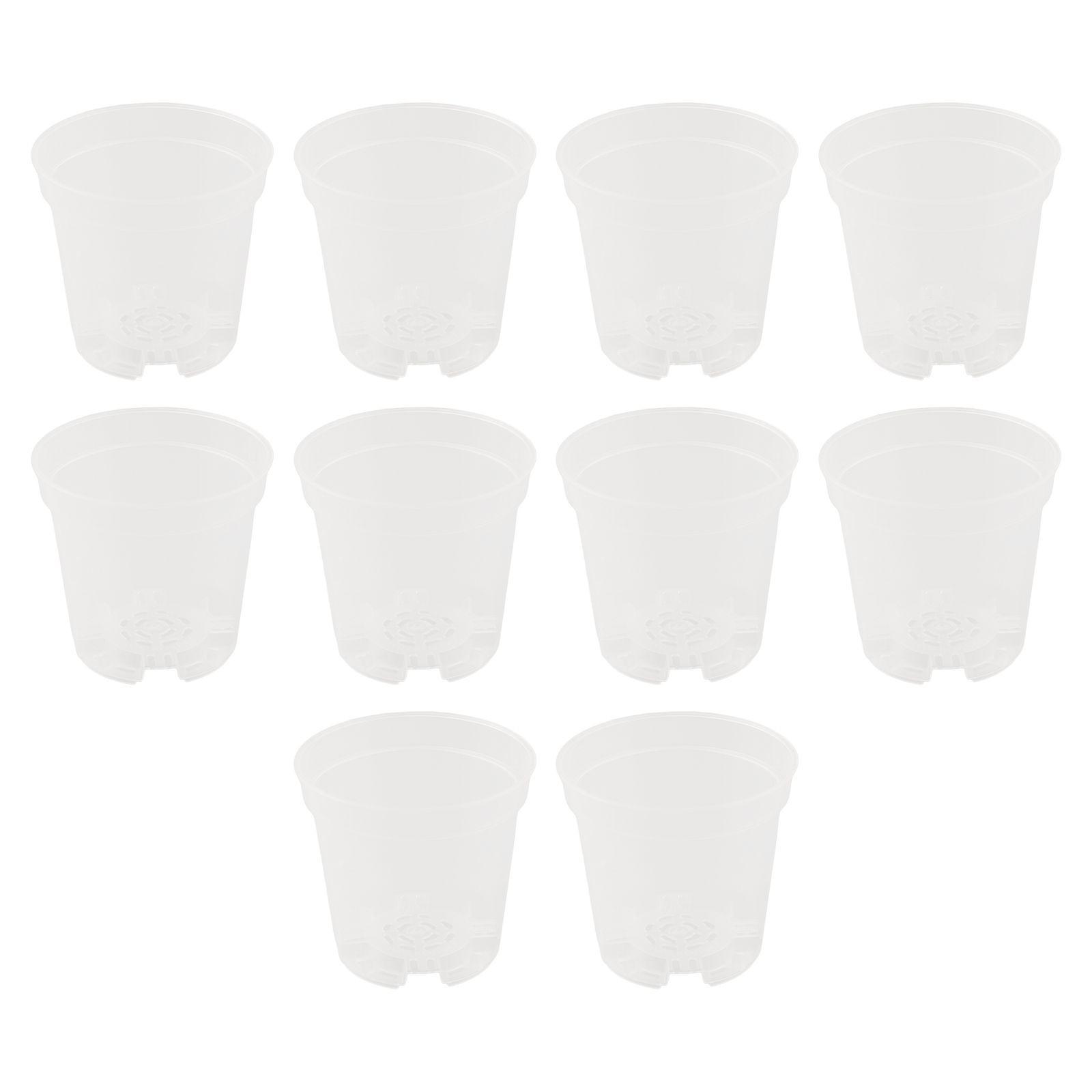 10 Pack Clear Nursery Pots with Drainage Holes for Plant Growth Monitoring 3 inches
