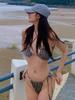 Women's Korean One-Shoulder Halter Backless High-Waist Slimming Tummy-Control One-Piece Swimsuit