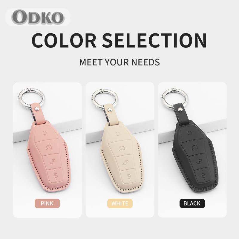 Car Key Cover For BYD Atto 3 Han EV Dolphin PU Car Key Protector Shell Accessories