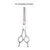 Professional Pet Grooming Scissors Set 6.5 Inch Stainless Steel Flat Curved Tooth Fishbone Fluffy Thinning Shears Dogs