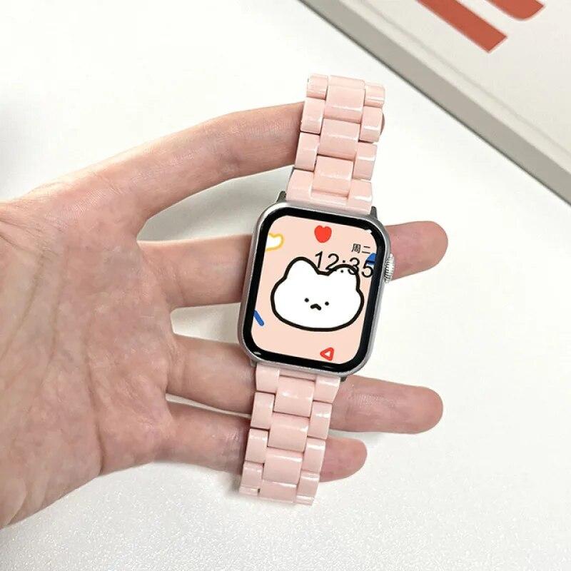 Candy Color Resin Strap for Apple Watch Ultra2 Strap 49mm 45mm 44mm 42mm 41mm 40mm 38mm 9 87 Macaron Wrist for Apple Watch Bands Belt for Iwatch Band