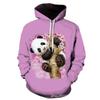 Winter Animal Print Hoodie Men Women Casual Loose Fit Sweatshirt