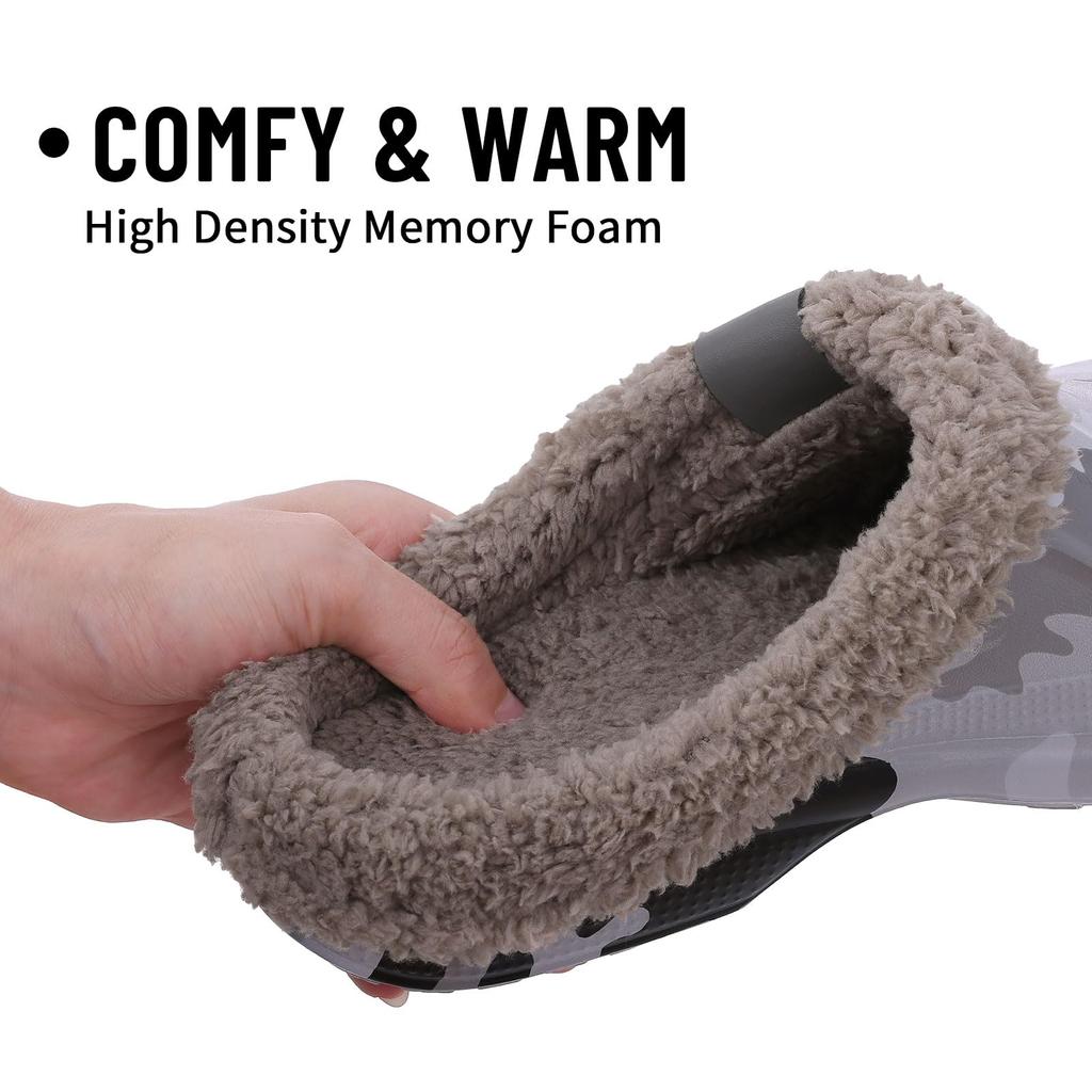 Fashion Kidmi Fashion Men Fur Shoes Winter Fuzzy Men Garden Shoes Soft Waterproof Shoes For Men Indoor and Outdoor Antiskid Houes Shoes