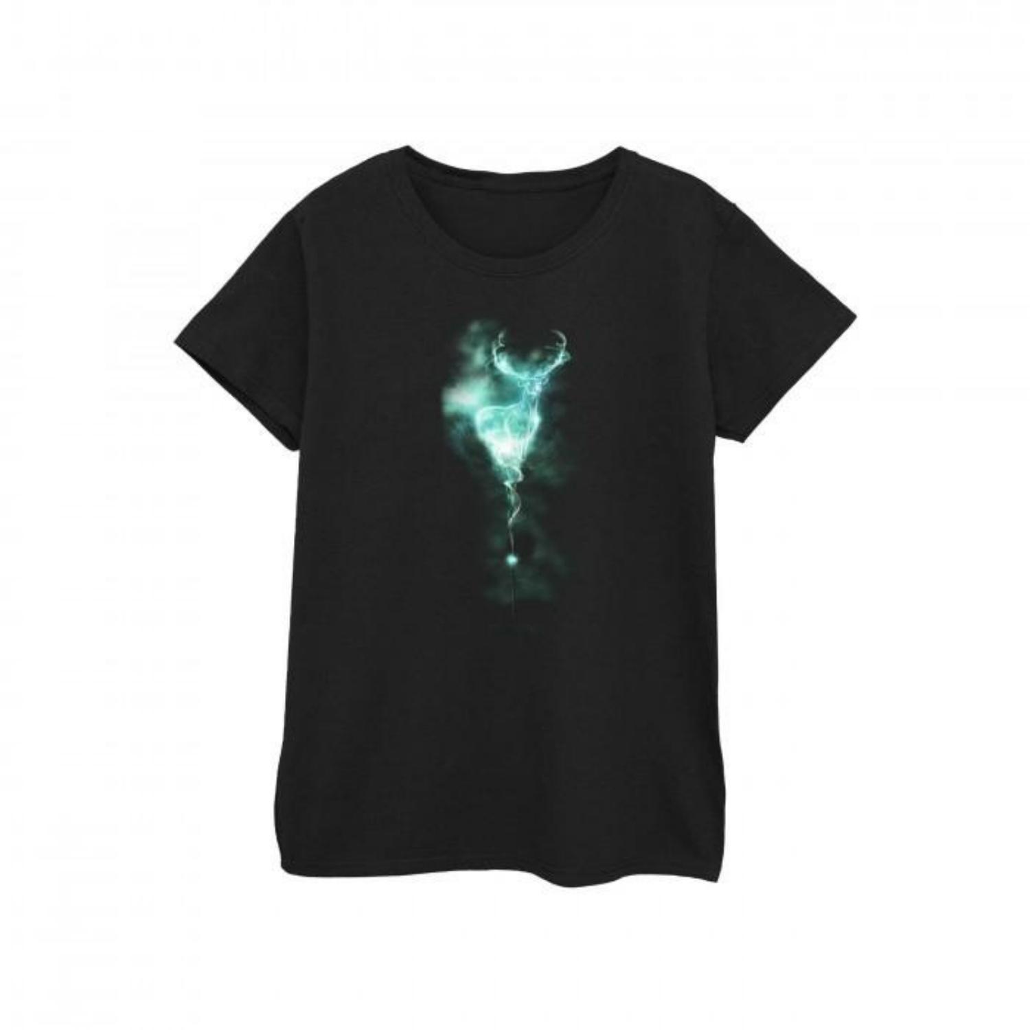 

HARRY POTTER Womens_Ladies Patronus Stag Cotton T-Shirt S чёрный