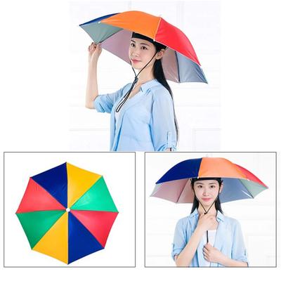 1 Peça Chapéu Guarda-chuva Portátil para Chuva Dobrável para Exterior Proteção Solar Impermeável Camping Pesca Chapéu de Cabeça Bonés de Praia