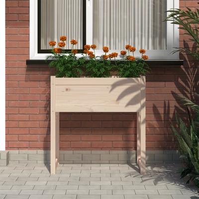 Plant Box 78 X 40 X 81 Cm Solid Pine Wood