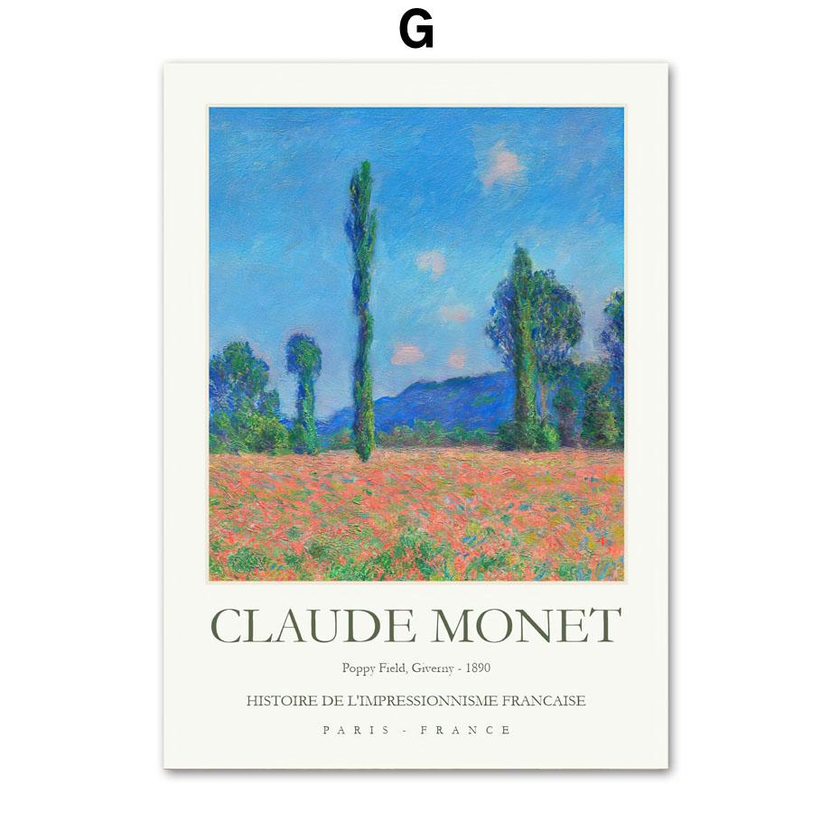Monet Abstract Landscape Posters Exhibition Museum Wall Art Print Canvas Painting Gallery Wall Pictures For Living Room Decor