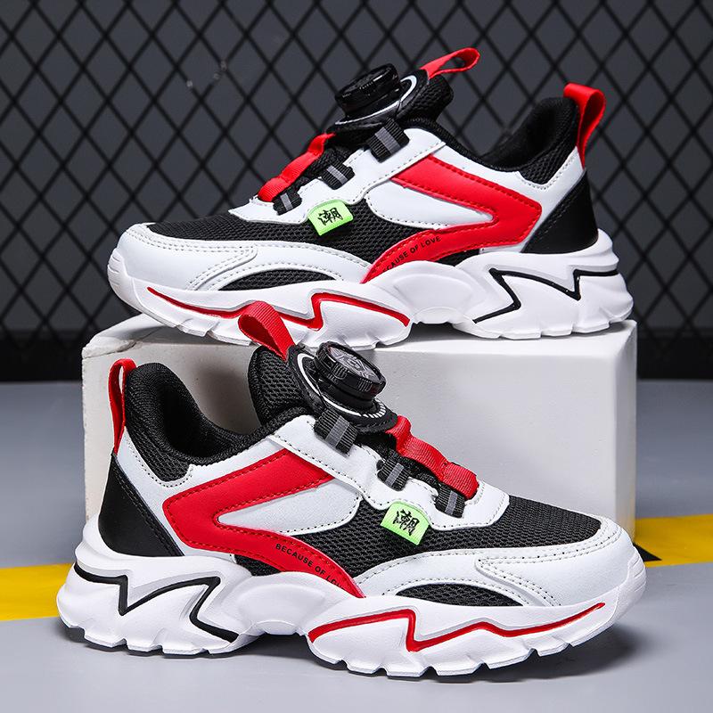 

Boys Sports Shoes Children s Mesh Large Rotating Button Running 37