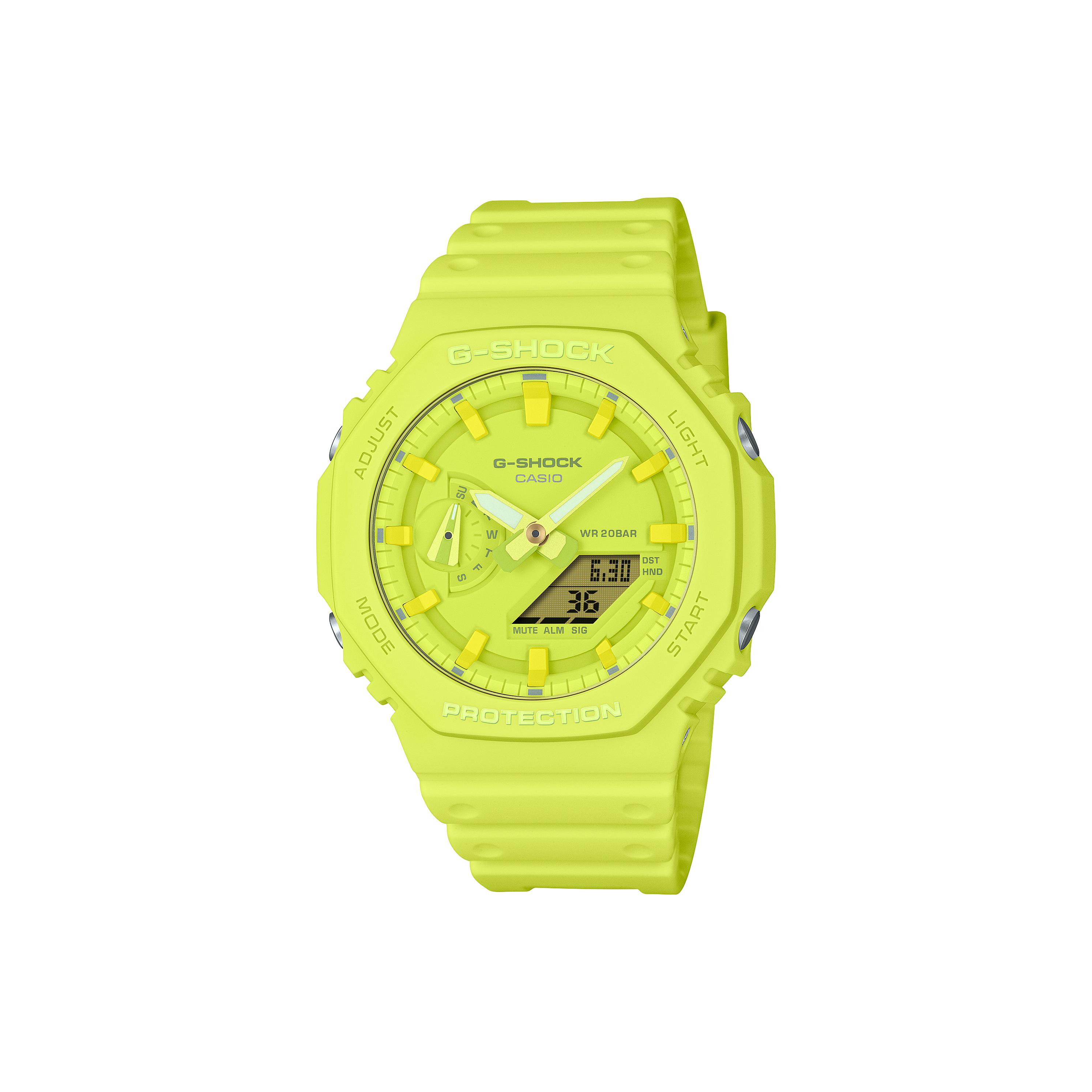 CASIO Unisex Liquid Crystal/Analog Dual Display Series Yellow Watch GA-2100-9A9PR GA-2100-9A9PR Yellow Regular Watch Box