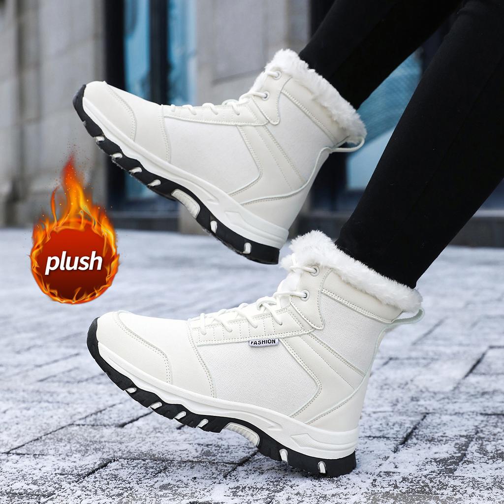 TUINANLE Snøstøvler Plysj Varm Ankelstøvletter for Kvinner Vintersko Dame Vinter Fottur Gå Støvletter