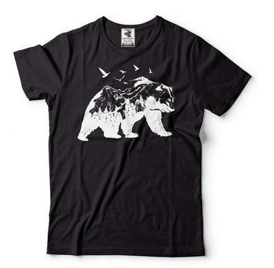 Mens Bear T-Shirt Mountain Bear Shirt Camping Bear Tee Nature Bear Shirt