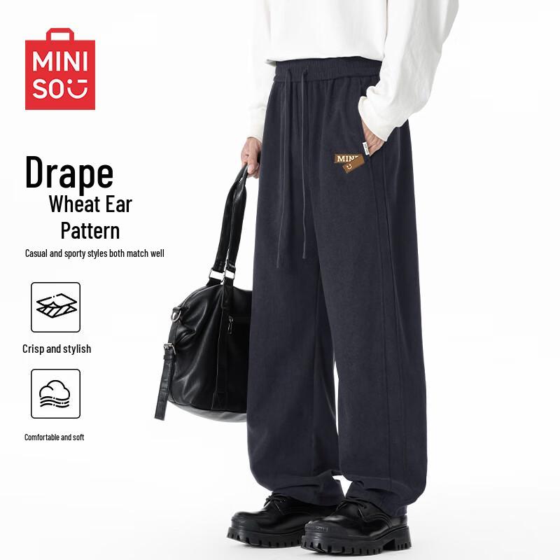 

MINISO Men s Retro Corduroy Straight-Leg Casual Pants L