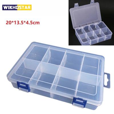 Scatola Portaoggetti per Utensili Scomparto Regolabile 8 Griglie Scatola Portaoggetti in Plastica Porta Viti Custodia Organizzatore 20*13.5*4.5cm Pillola Ferramenta Utensile