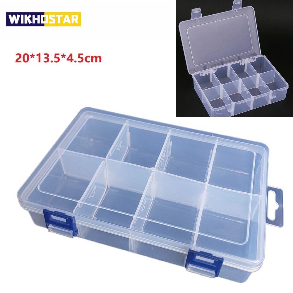 Tools Storage Box Adjustable 8Grids Compartment Plastic Storage Box Screw Holder Case Organizer 20*13.5*4.5cm Pill Hardware Tool