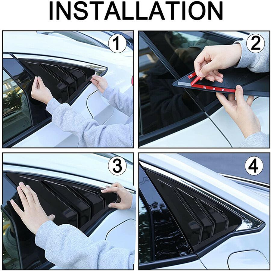 Side Air Vent Window Louver Cover Carbon Fiber Red ABS Cover For Honda Civic 11th 2022+ Sedan