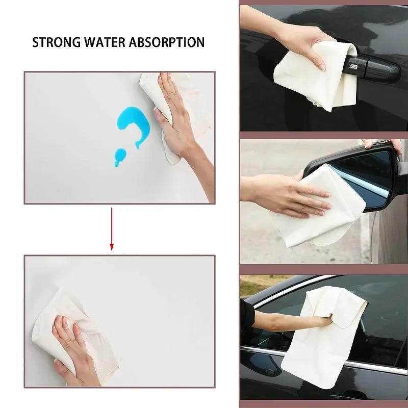 Lavete Auto din Piele Naturală de Căprioară Super Absorbante pentru Spălarea Mașinii Acasă Geamuri Uscare Curățare Pânză Uscare Rapidă Lavetă Spălare Auto