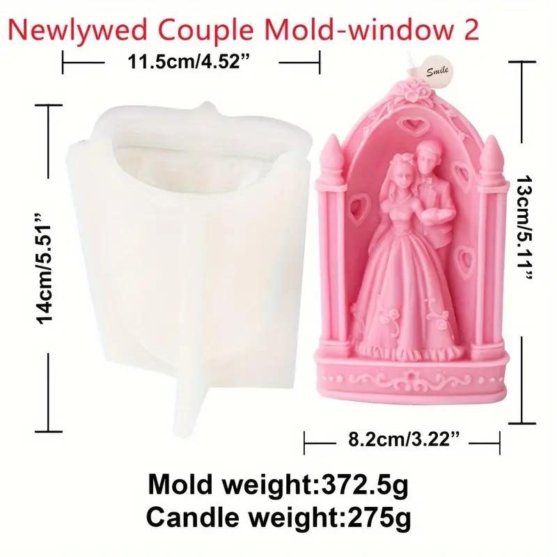 1PC Silicone Newlyweds Wedding Couple Candle Mold Bride Groom Love Theme Irregular gift Aroma Statue Mould Newlyweds Tool