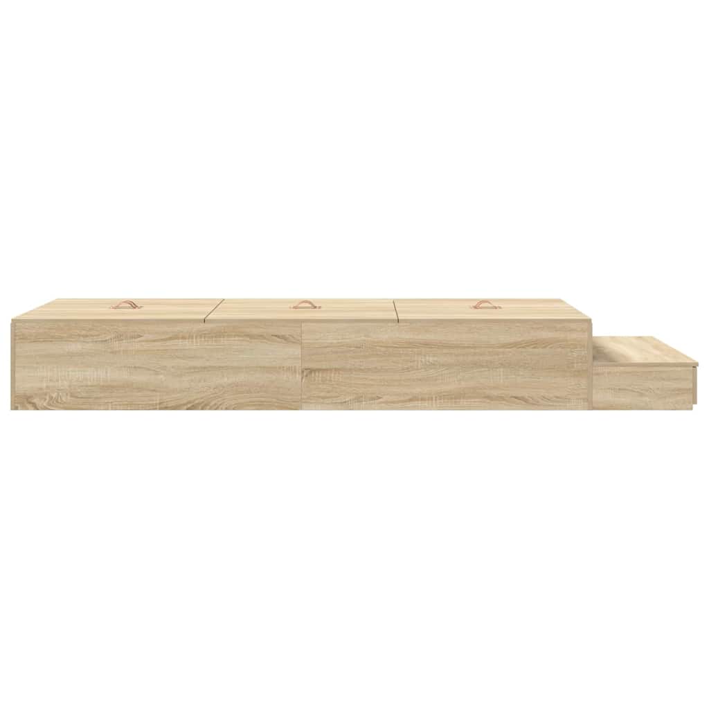 Storage Bed Frame Sonoma Oak 100 cm Particleboard