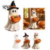Halloween Party Table Centerpieces Resin Ghost Statue with Pumpkin Candy Bowl for Decor, Indoor Fall Home Decorations Cute Desktop Organizer