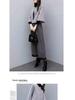 2025 Women's Plus Size Woolen Two-Piece Suit: Short Coat & Wide Leg Pants for Autumn/Winter Fashion.