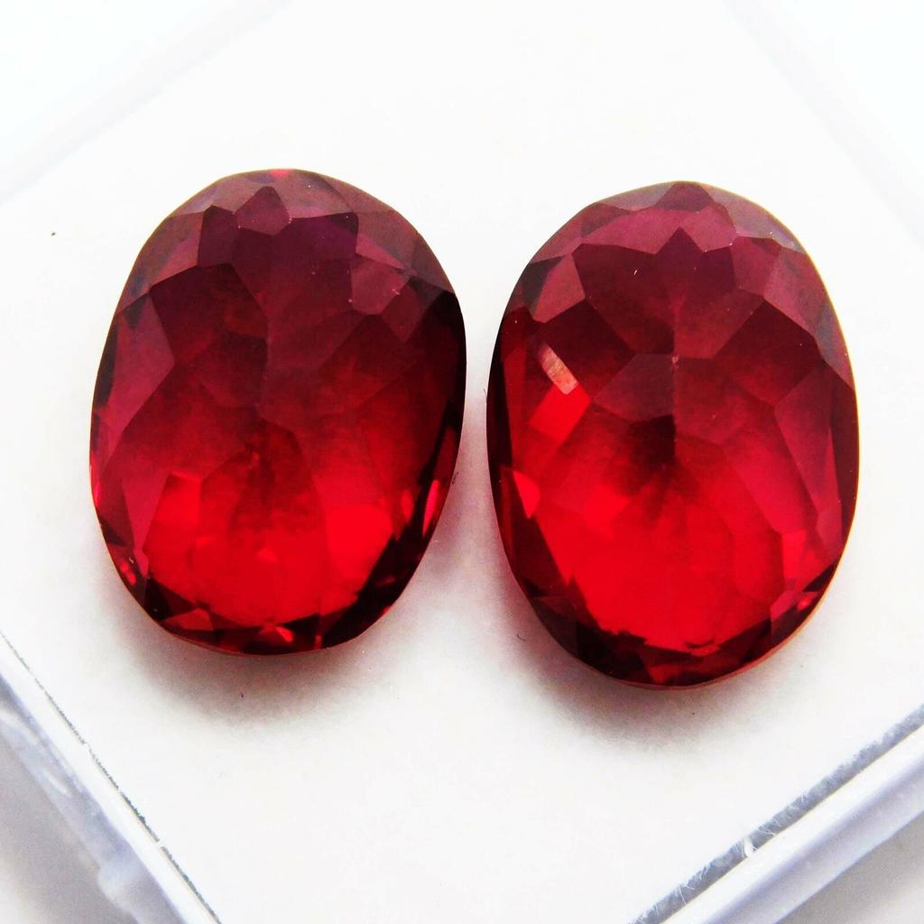 14.20 Ct Natural CERTIFIED Ruby Red Oval Cut Rare Loose Gemstone Pair A-1277456869