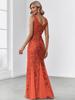 Ever-Pretty Women's Classic Double V-Neck Sequin Fishtail Maxi Dresses Evening Gowns