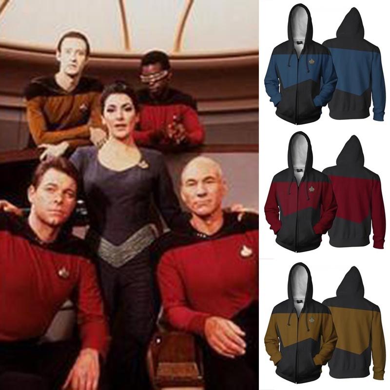 Voyager Captain Commander Zipper Sweatshirt Costume Men Hoodie Jacket