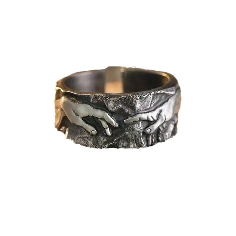 

Hand Of God Vintage Men S Ring Retro Artistic Adjustable Index Finger Rings Unique Trendy Zircon Mysterious Accessories resizable
