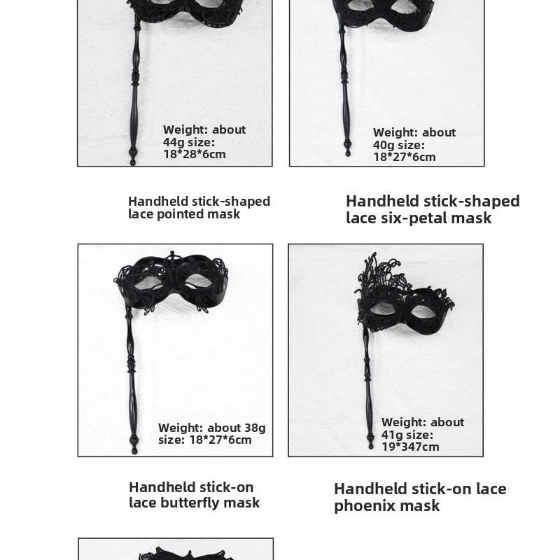 Handheld Lace Half Face Mask Carnival Party Masquerade Mystery Mask