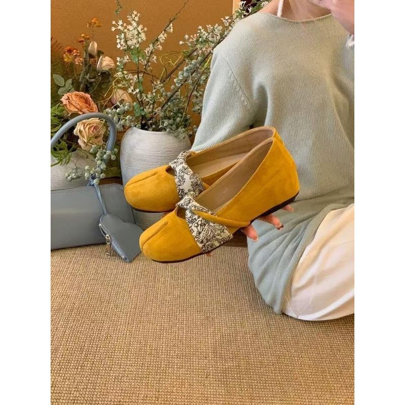 

Retro round head with suede Mary Jane shoes, new versatile and not tired of commuting feet, flat single shoes for women 40
