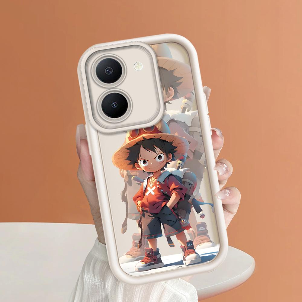 Scări pătrate din silicon moale, model de desene animate, acoperire completă, protecție pentru cameră, husă rezistentă la șocuri pentru iPhone Infinix Tecno Vivo