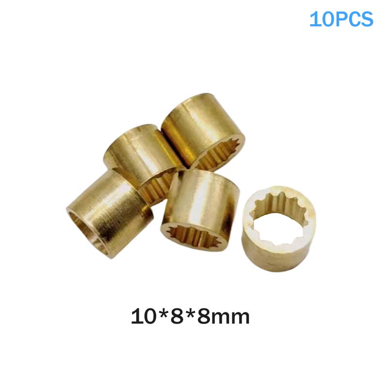 Pack of 10, 9-13mm Copper Brass Snooker Pool Cue Ferrule Repair Kit, DIY Billiards Accessories