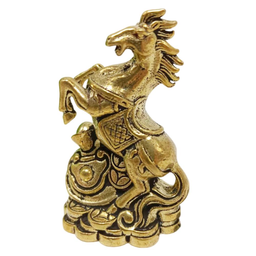 Mini Copper Horse Sculpture Realistic Retro Pony Statue Running Horse Ornaments  Chinese New Year