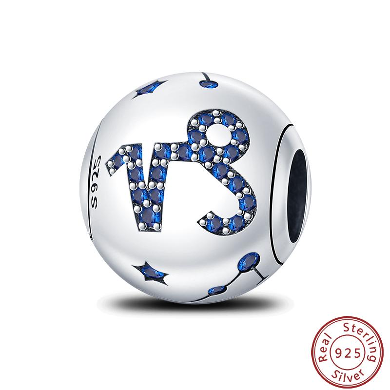 Lucky Copper Craft Birthday Zodiac Series Colorful Shining Zircon Lucky Beads Charms 3Mm Diy Exquisite Jewelry Making