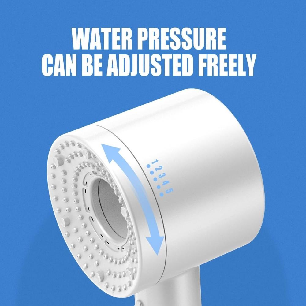 5 Spray Modes Water Saving Filter Shower Head with Pause Switch ABS High Pressure Bathroom Showerhead Accessories Set for Bath