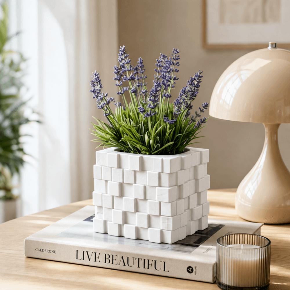 Building Block Style Cube Flower Pot Creative Succulent Plant Pot  Office Desk