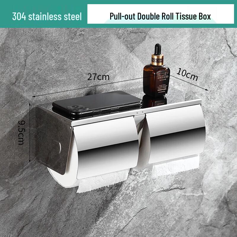 cmaos Double-Layer Stainless Steel Toilet Paper Holder