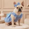 Bow Headband Cat Dog Princess Dress Polka Dots Printing Pet Dress Cute Pet Skirts  Spring Summer