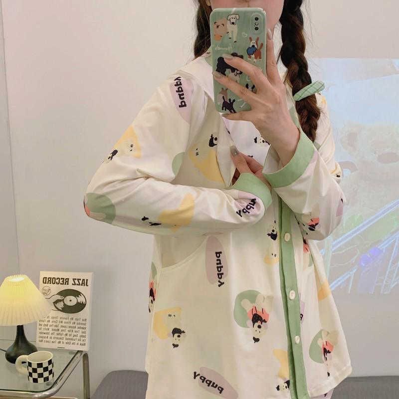 Adjustable Maternity Pajamas: Lightweight, Sweat-Absorbent Nursing Suit for Postpartum and Pregnancy Seasons