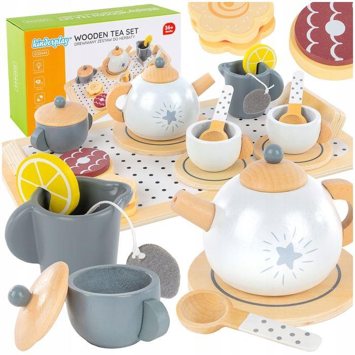 Service À Thé En Bois Pour Enfants Avec Accessoires Et Plateau - Green Series (GS0444)